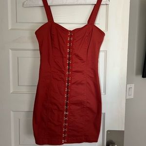 Burnt orange mini dress